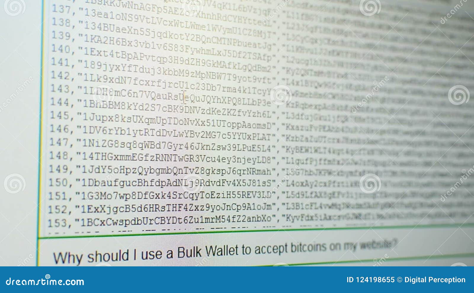 Scrolling Through Tousands Of Generated Bitcoin Adresses Private And Public Keys - 